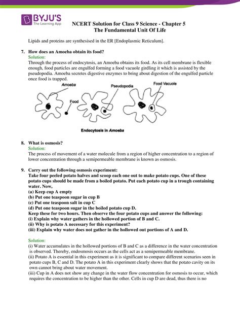 NCERT Solutions Class 9 Science Chapter 5 The Fundamental Unit Of Life