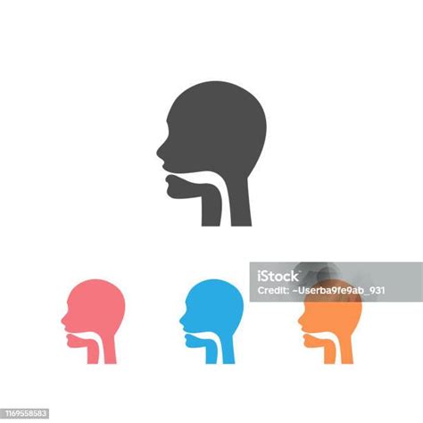 Oral Cavity Pharynx And Esophagus Glyph Icon Set Upper Section Of