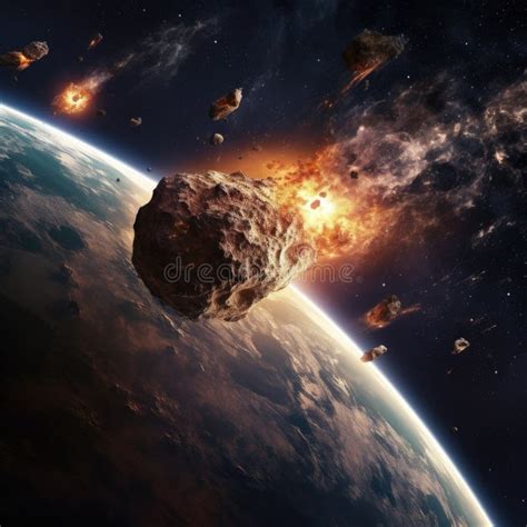 Burning Asteroid Hitting Earth Stock Illustrations 51 Burning