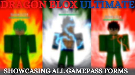 Roblox Dragon Blox Ultimate Showcasing All Gamepass Forms Youtube