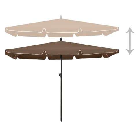 HUA Parasols voiles d ombrage Parasol de jardin avec mât 210x140