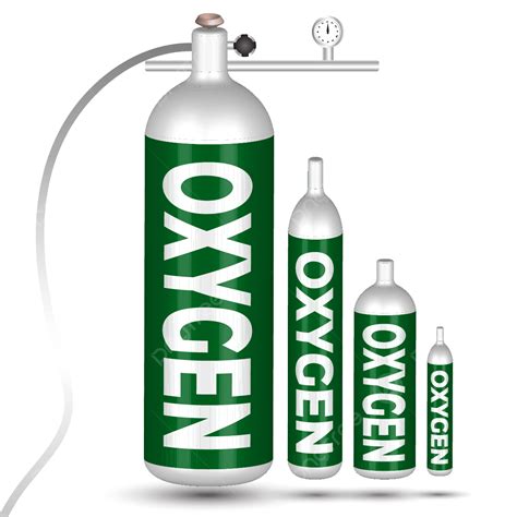 Oxygen Cylinder Clipart Transparent Background Realistic D Oxygen