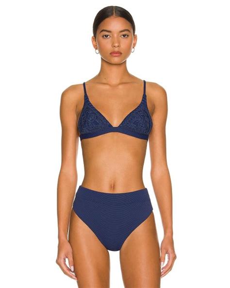 Maaji Ivy Reversible Bikini Top In Blue Lyst