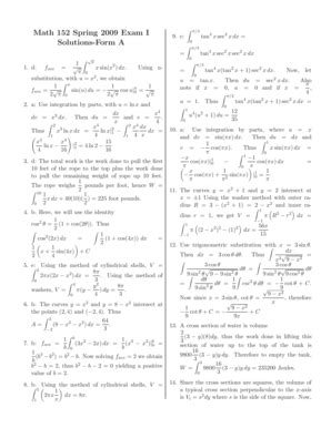 Fillable Online Math Tamu Math 152 Spring 2009 Exam I Solutions Form A