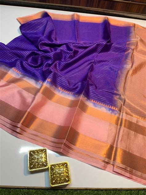 Body Designed Blue Banarasi Warm Silk Sarees M With Blouse Piece