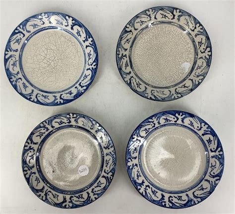 Lot 4 Dedham Pottery 85 Plates Incised Mark As Shown Small Chip