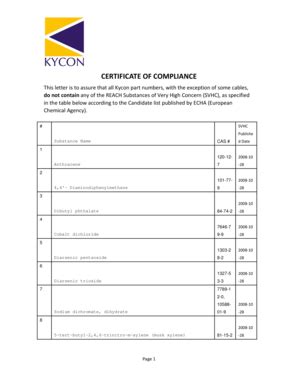 Fillable Online Bcertificateb Of Compliance Fax Email Print Pdffiller