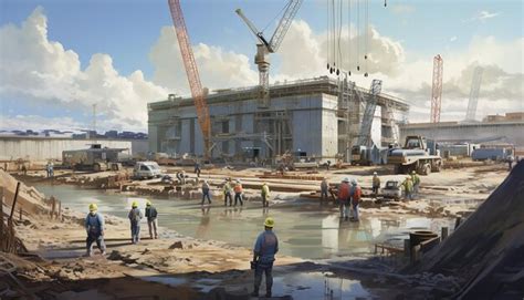 Premium Photo | Nuclear power plant construction site workers