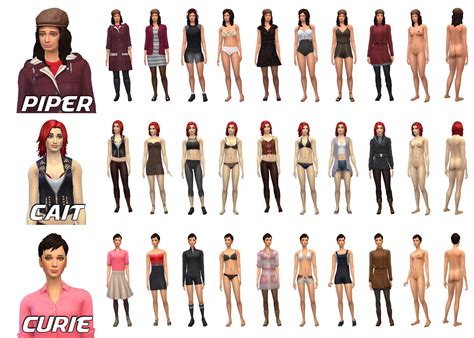 [the Sims 4] Fo4 Piper Cait And Curie Downloads The Sims 4