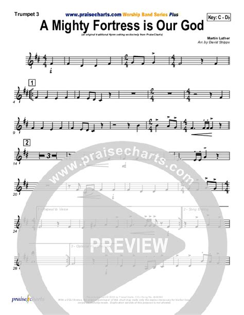 A Mighty Fortress Is Our God Trumpet Sheet Music Pdf Praisecharts