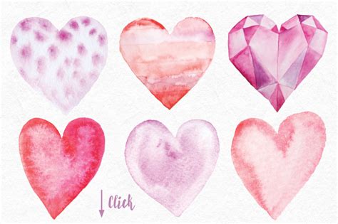 10 Watercolor Hearts Clip Art By Larysa Zabrotskaya TheHungryJPEG