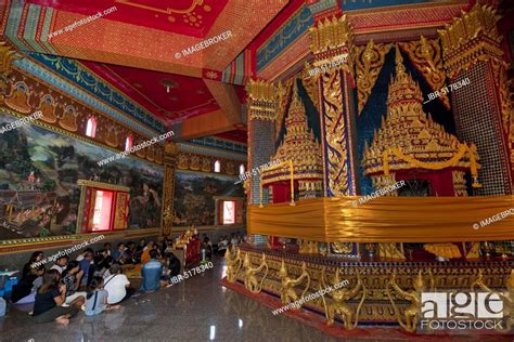 Songkran Temple Decoration Wat Bang Riang Buddhist Temple Thap Put