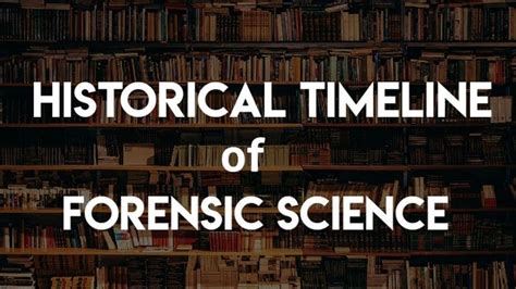 Historical Timeline Of Forensic Science Part 1 Important Facts