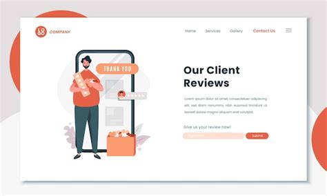 Premium Vector Client Review For Feedback Page On Website Or Landing