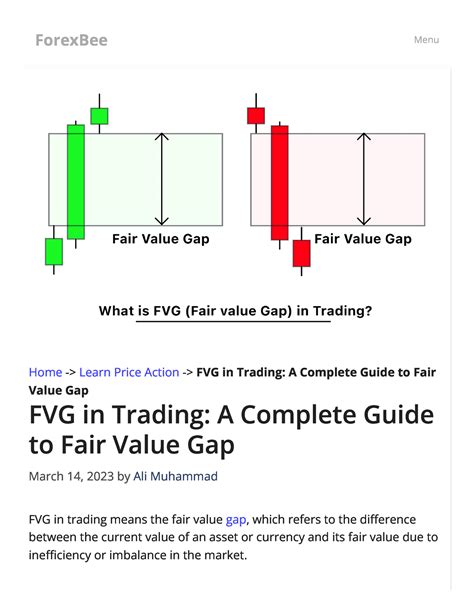 Fvg In Trading A Complete Guide To Fair Value Gap Forexbee Menu Fair