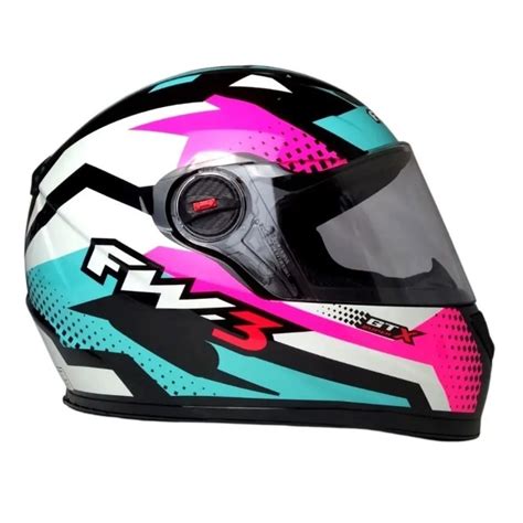 Capacete Fw Fechado Azul Tifanny Rosa Branco Shopee Brasil