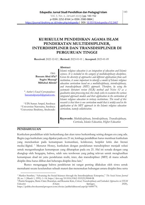 PDF KURIKULUM PENDIDIKAN AGAMA ISLAM PENDEKATAN MULTIDISIPLINER