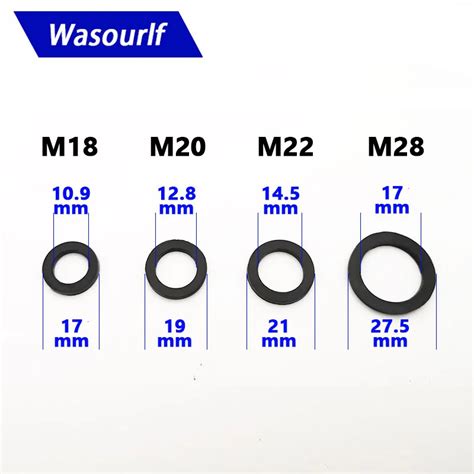 Wasourlf 10 PCS M18 M20 M22 M28 Au Engewinde Bel Fter Dichtung Gummi