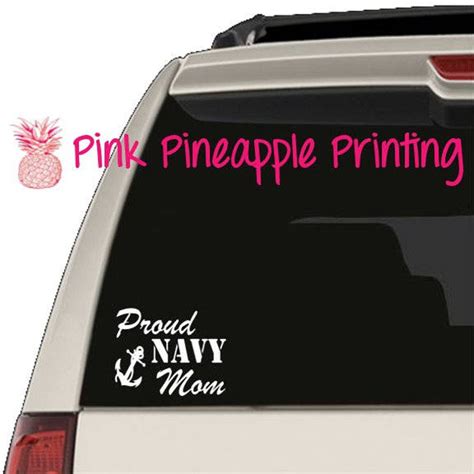 Proud Navy Mom Decal Sticker Car Window Laptop Beverage Mug Tumbler