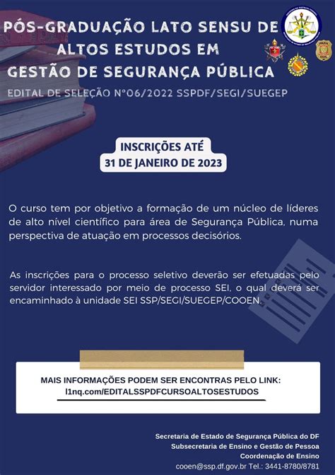 Pós Graduação Lato Sensu - Pós-Graduação Lato Sensu de Altos Estudos em Gestão de Segurança ...