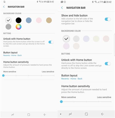 Latest Update Limits Color Options For Galaxy S S Navigation Bar