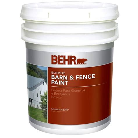 BEHR 5-gal. White Exterior Barn and Fence Paint-3505 - The Home Depot