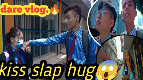 New Short Vlog🔥one Of The Most Comedy Vedio 😆 Giving Dare 😜😜 Khs Kiss Hug Slap 🔥👊😱😱😱 Youtube