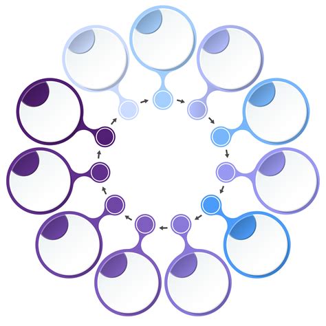 Blue Tone Circle Infographic With 11 Steps Process Or Options