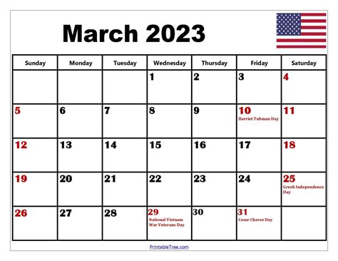 Blank March 2023 Calendar Printable PDF Templates