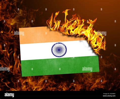 Flag burning - India Stock Photo - Alamy