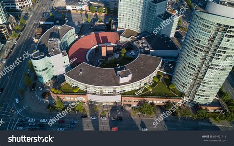 Aerial View Commercial Building Shopping Mall Stock Photo 654921718
