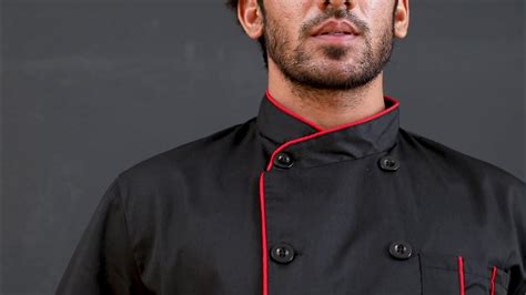 Opentip Toptie Unisex Short Sleeve Chef Coat Jacket Black With Red Youtube