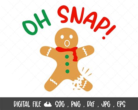 Oh Snap Svg Broken Gingerbread Man Svg Christmas Svg Funny Broken