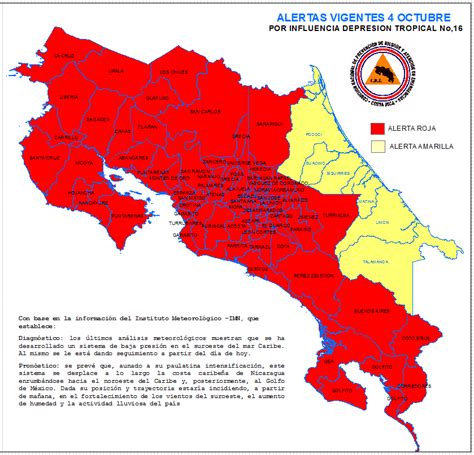 Región En Alerta Roja Tome Precauciones El Jornal Costa Rica