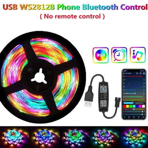 1m 30m Conduziu A Luz De Tira Ws2812b Rgb 5050 Usb Inteligente