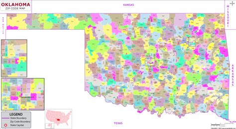 Oklahoma Zip Code Map Including County Maps Images