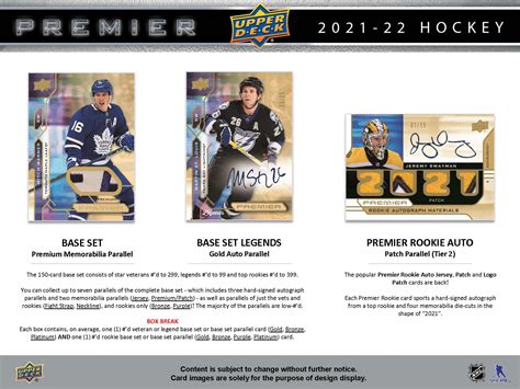 2021 22 Upper Deck Premier NHL Hockey Cards