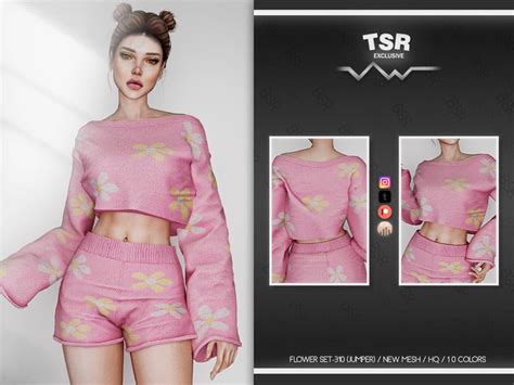 Busra Tr S Flower Set Jumper Bd The Sims Packs Sims