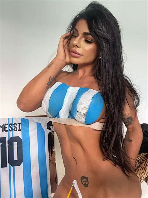 Lionel Messi Mad Miss Bumbum Celebrates By Balancing World Cup Off