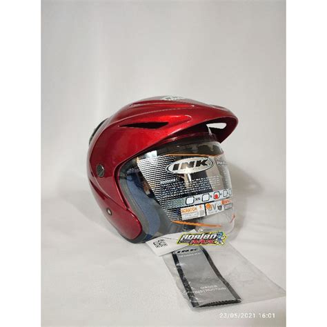 Jual Helm Ink Cx Solid Red Maroon Helm Half Face Ink Cx Merah