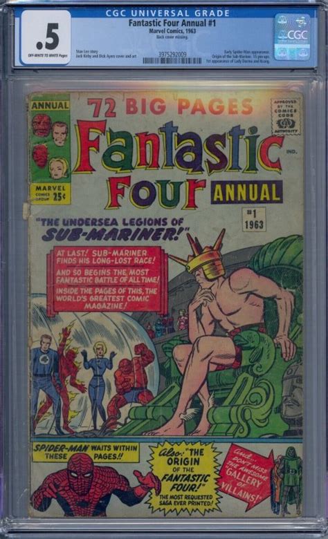 Fantastic Four Annual Cgc Spider Man Origin Sub Mariner St Lady