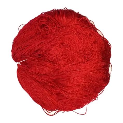 Semi Dull Twisted 50 Count Red Polyester Dyed Yarn For Textile