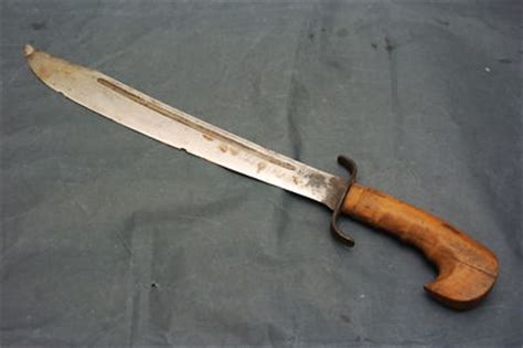 Antique Bowie Machete Cutlass Trench Fighting Knife Numbered Clip Point ...