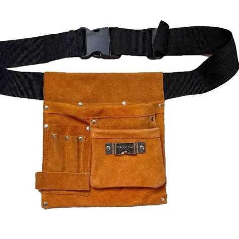 Reinforced Leather Tool Bag with Waist Belt Large Capacity Tool Belt ...