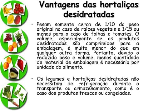 PPT Processamento de frutas e hortaliças por secagem desidratação e