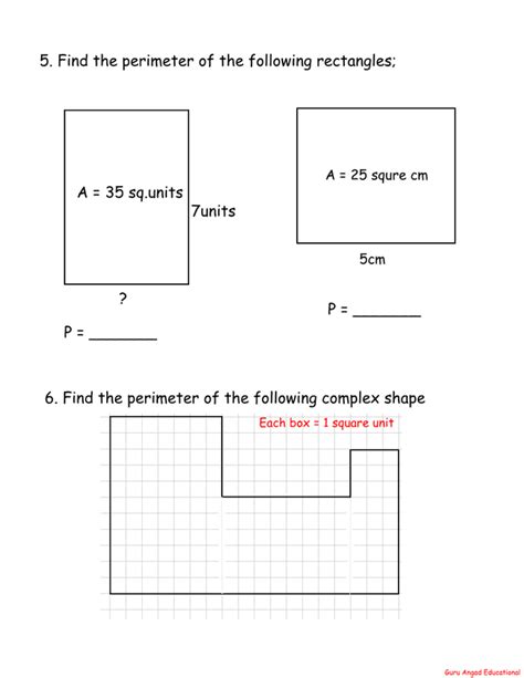 Perimeter Worksheets 2nd Grade Worksheets For Kindergarten