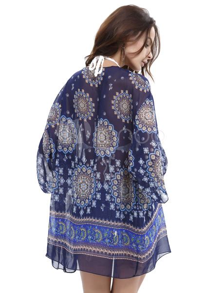 Chiffon Printed Kimono Women S Open Front Bikini Cover Up Power Day Sale