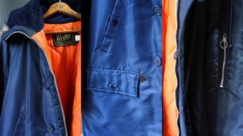 70s Parka Snorkel Parka Navy Blue W Orange Lining