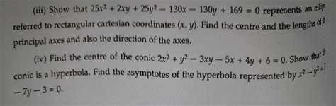 Solved Iii Show That 25x22xy25y2−130x−130y1690