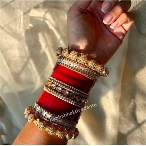 Maroon Chura Kundan Chuda Bridal Chura Punjabi Traditional Chuda